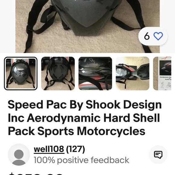 Aerodynamic motorcycle back pack. - Picture 6 of 6